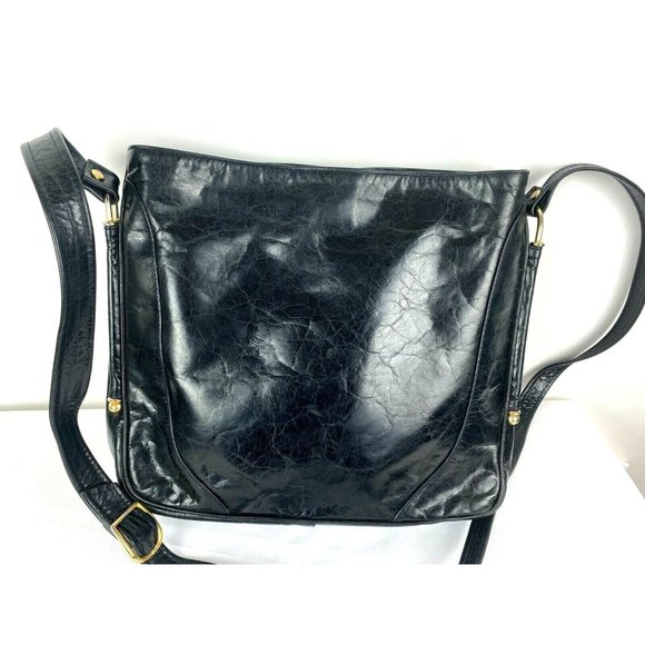 Vintage BALLY Black Luxurious Leather Medium Crossbody Shoulder Handbag Purse - Picture 3 of 12